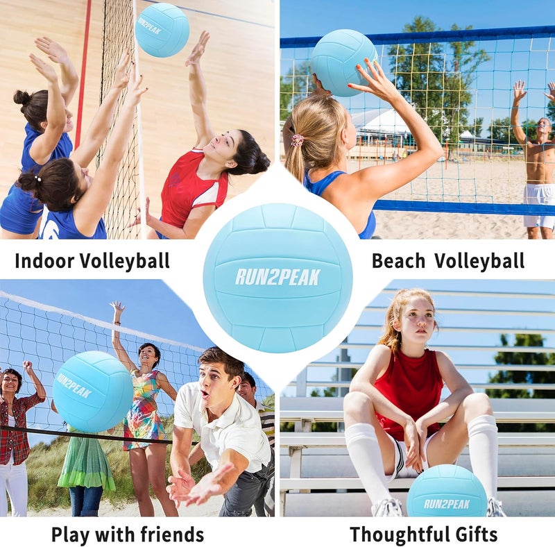 RUN2PEAK Soft Touch Volleyball Ball Gifts for Teen Girls Kids Youth Team Beginners Durable Volleyballs for Outdoor Indoor Beach Pool Water Play Official Size 5 Training Practice Volley Ball - Image 4